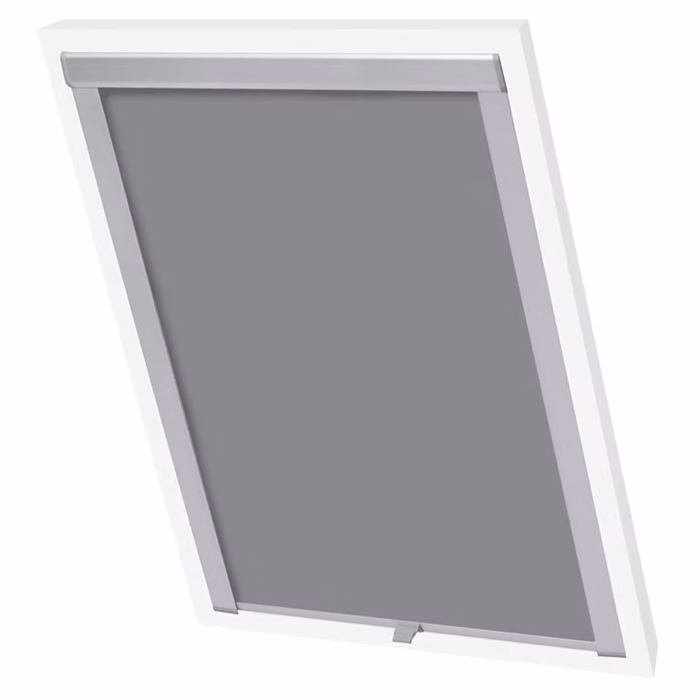 Persiana opaca enrollable vidaXL de poliéster color gris con aislamiento térmico