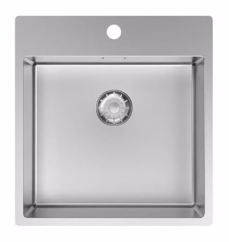 Fregadero de acero inoxidable Pure.Sink color plata con grifo PCM4540T-02 An/P: 49 x 52 cm