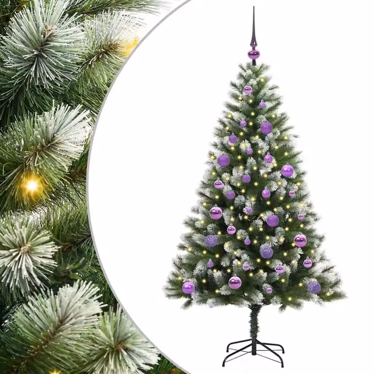 Árbol de Navidad Artificial de Mesa vidaXL en Verde y Blanco con Efecto de Nieve