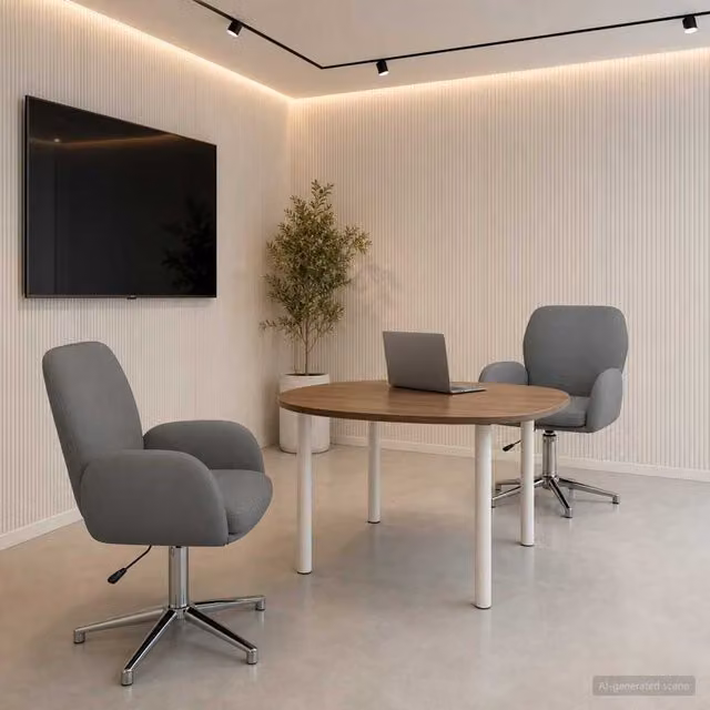 Set de 2 sillas de escritorio giratorias vidaXL en gris con tela y estructura de metal y plástico, An/P/Al: 54 x 58 x 90 cm