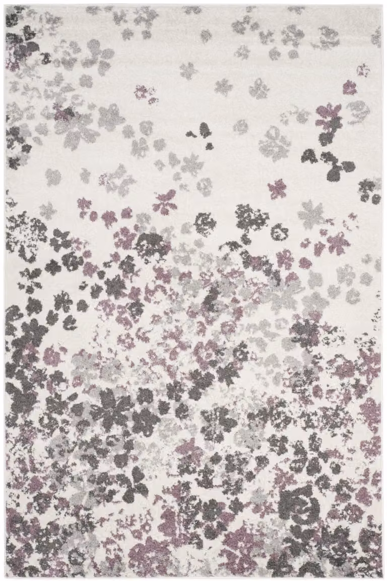 Alfombra rectangular Safavieh de estilo vintage con diseño floral en blanco y morado, fabricada en polipropileno, An/P: 122 x 183 cm