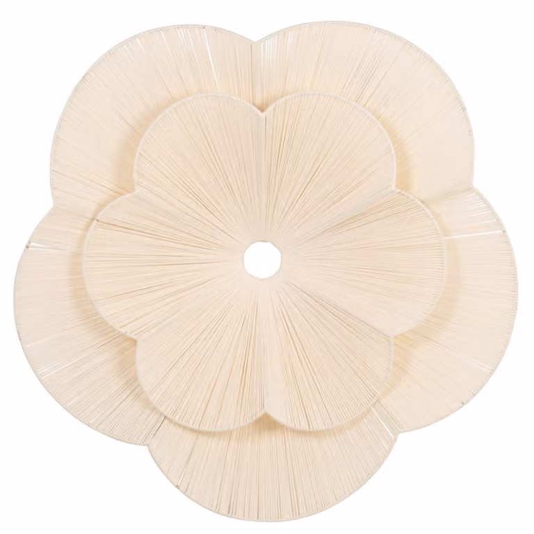 Decoración de pared textil floral de Maisons du Monde, color beige, Diámetro: 63 cm