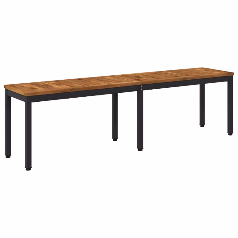 vidaXL Banco de jardín de madera de acacia sólida color marrón An/P/Al: 161 x 35 x 45 cm