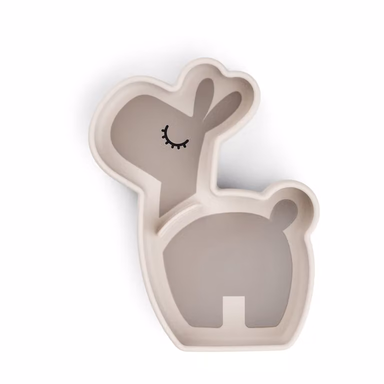 Plato infantil de silicona Done by deer Lalee Stick&Stay color sand, An/P: 13,5 x 18 cm