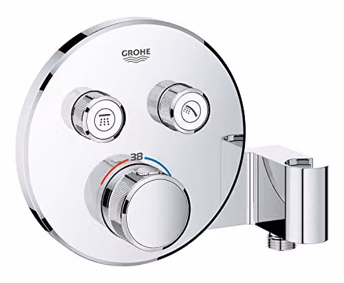 Mezclador termostático empotrado Grohe Smartcontrol con 2 salidas y soporte de ducha, Cromo