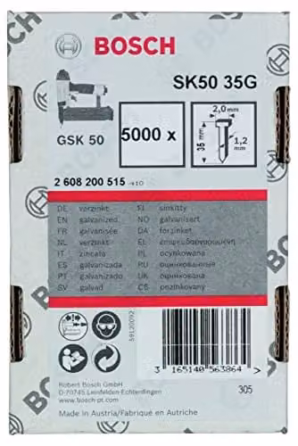 Clavos Bosch PRO BN18 galvanizados de color gris