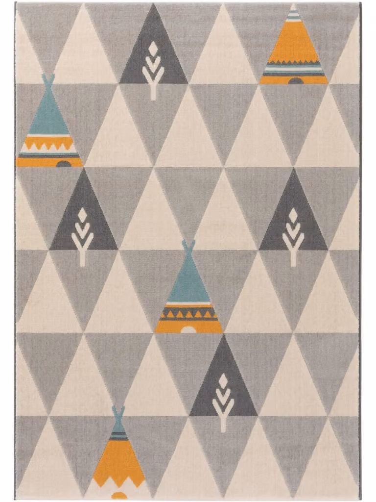 Alfombra geométrica para niños Benuta en color beige, An/P: 160 x 230 cm
