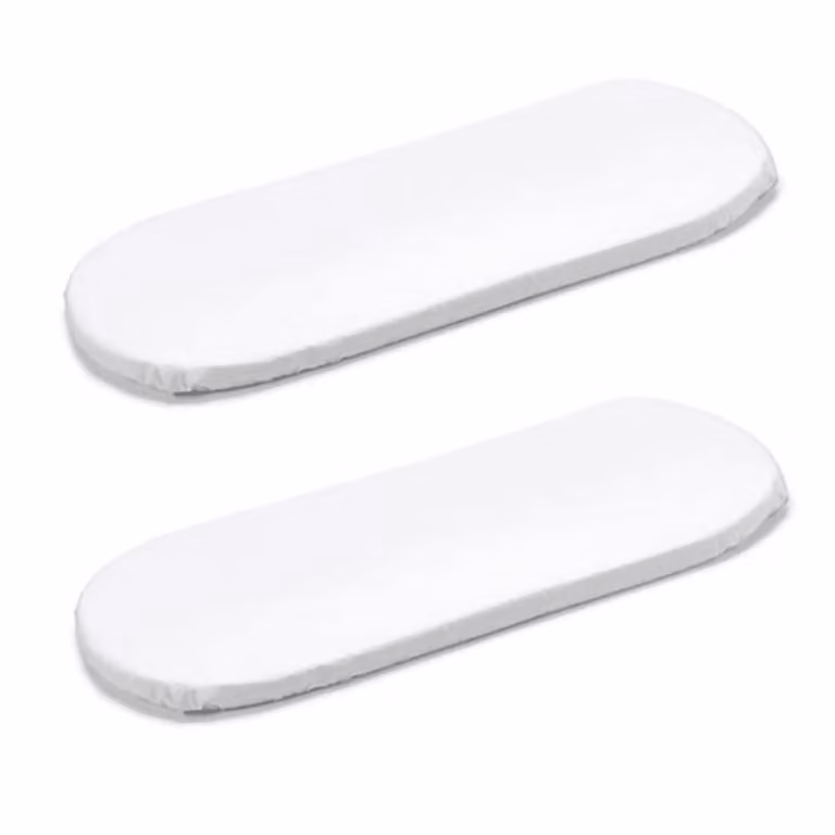 Juego de 2 sábanas bajeras impermeables 2 en 1 para moisés Premiers Moments en color blanco de algodón