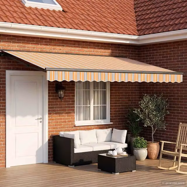 Armazón de toldo manual semi cassette con leds Maison Exclusive en aluminio y poliéster