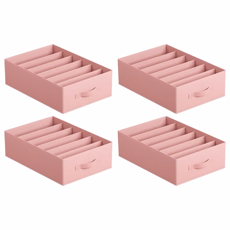 Set de 4 organizadores de cajón plegables Songmics color rosa para dormitorio