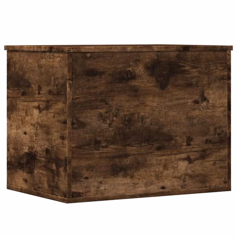 Caja de almacenaje vidaXL de madera de ingeniería en color roble ahumado, An/P/Al: 60 x 42 x 46 cm