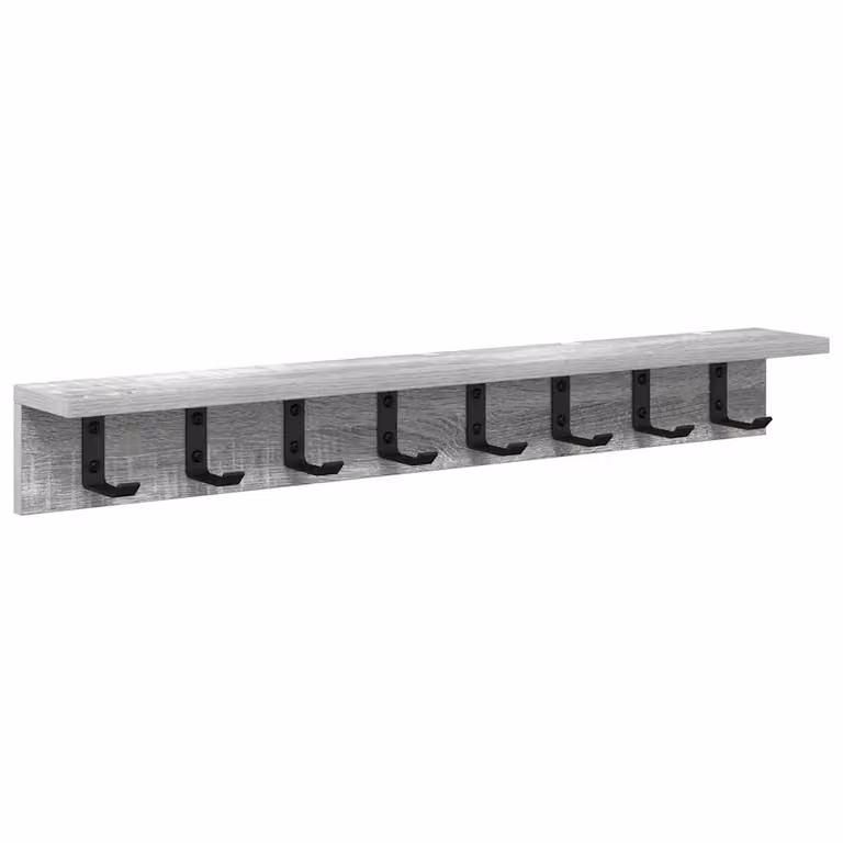 Perchero de pared moderno vidaXL en color gris con ganchos distribuidos, An/Al: 80 x 10,5 cm