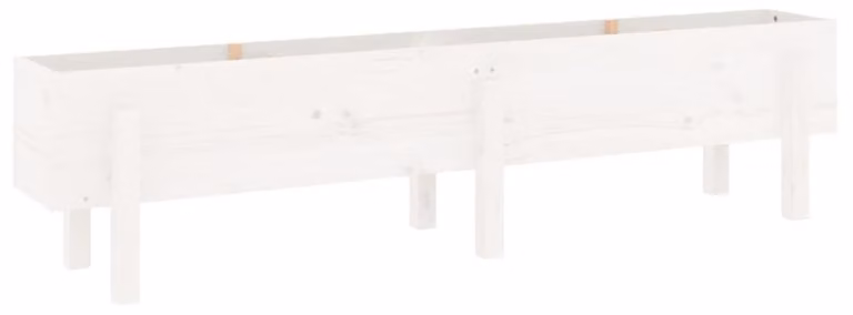 Arriate elevado de madera de Syfax en color blanco, An/P/Al: 160 x 30 x 38 cm