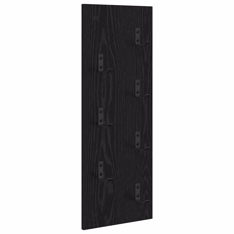 Perchero de pared moderno vidaXL de madera en color roble negro con ganchos distribuidos