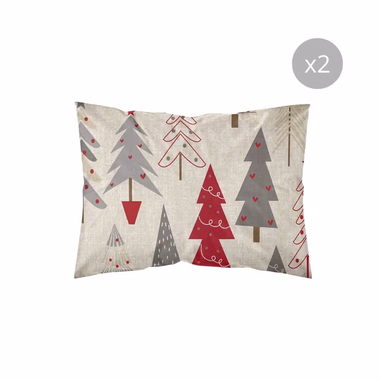 Pack de 2 fundas de almohada Muare Home con diseño gráfico de Navidad, multicolor, 100% poliéster, An/P/Al: 50 x 80 cm