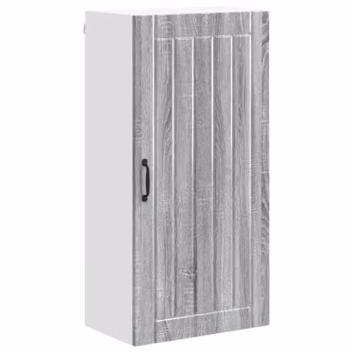 Armario de cocina moderno Helloshop26 con puertas correderas en color gris y marrón, An/P/Al: 50 x 31 x 100 cm