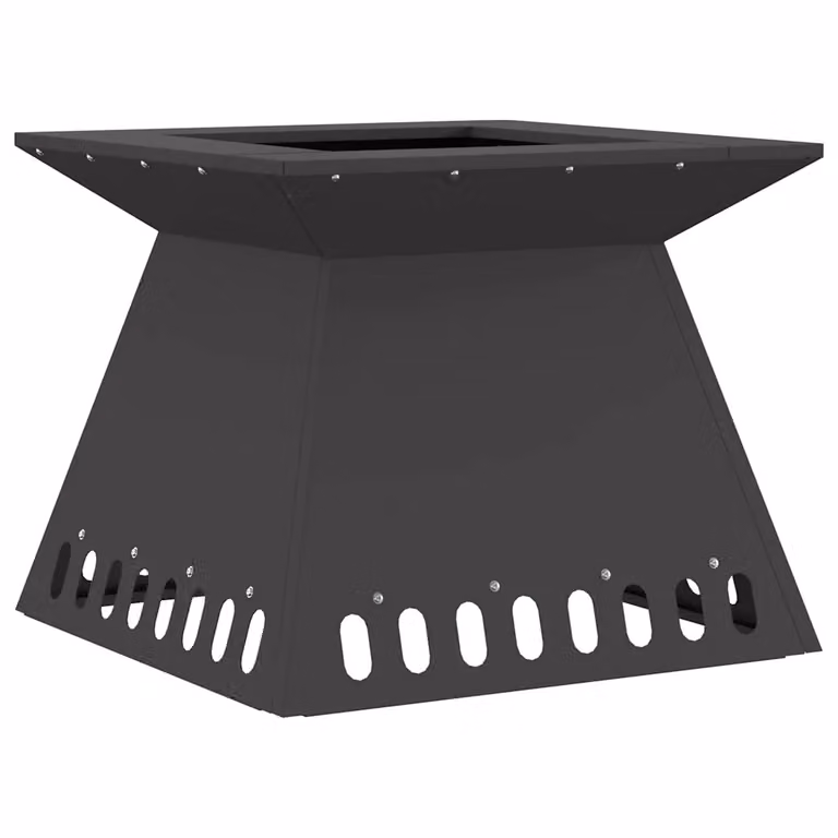 Tazón de fuego vidaXL en acero negro para exterior, An/P/Al: 48 x 48 x 40 cm