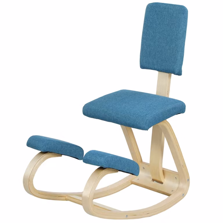 Silla de oficina Maison Chic de madera de abedul azul An/P/Al: 84 x 51 x 93 cm
