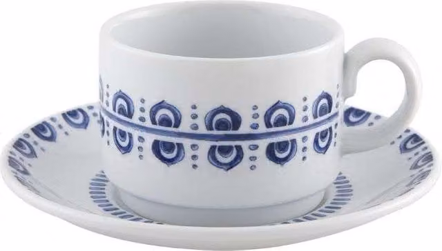 Taza de té con plato Azure Lux de porcelana azul de Vista Alegre