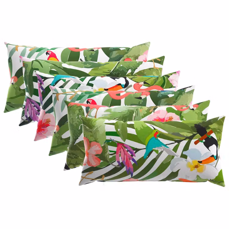 Set de 6 cojines con almohada HEERLEN vidaXL multicolor en poliéster