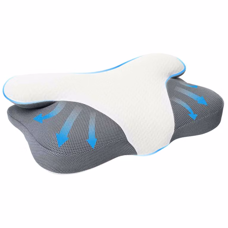 Almohada cervical de espuma viscoelástica vidaXL blanca con funda lavable, An/P/Al: 57 x 36 x 13 cm