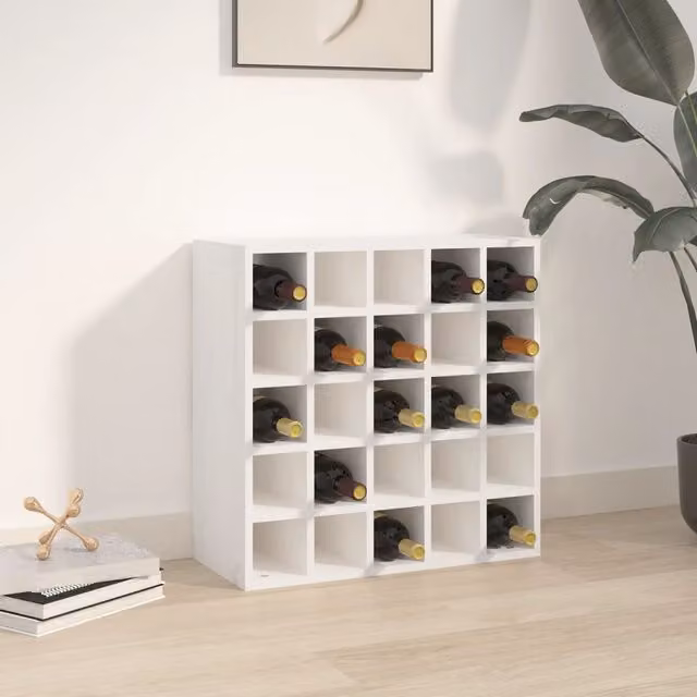 Vinoteca vidaXL de madera maciza de pino blanca An/P/Al: 56 x 25 x 56 cm