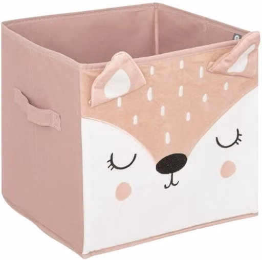 Caja de almacenamiento de cartón y textil Muemue para niños en color rosa, An/An/Al: 29 x 29 x 29 cm
