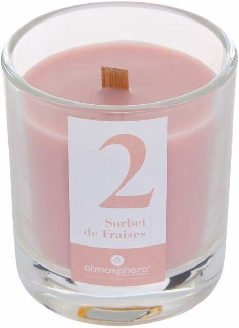 Vela perfumada Atmosphera Numia sabor sorbete de fresa de 180 g en color rosa