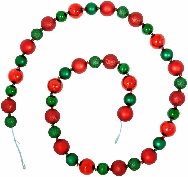 Bola de Navidad colgante redonda de plástico Atmosphera en multicolor y rojo de 200 cm