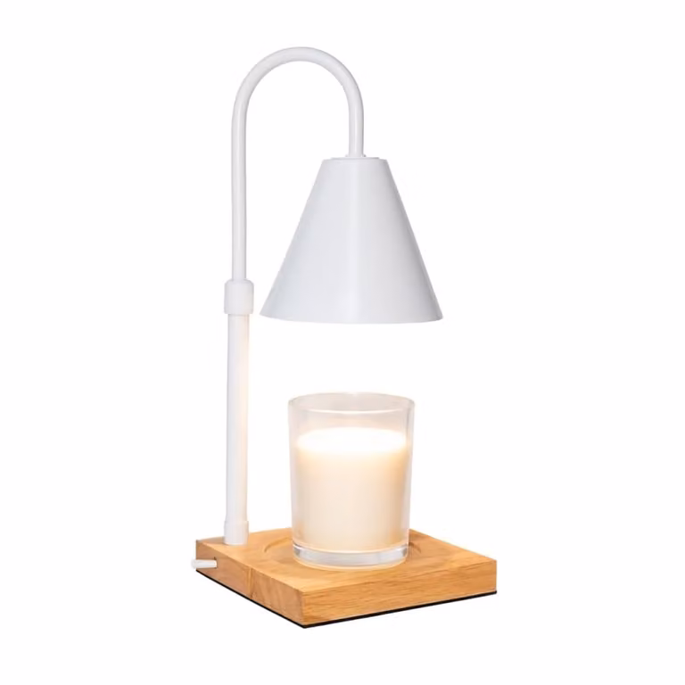 Lámpara de mesa para velas Flamingueo en metal color blanco con temporizador y estilo moderno