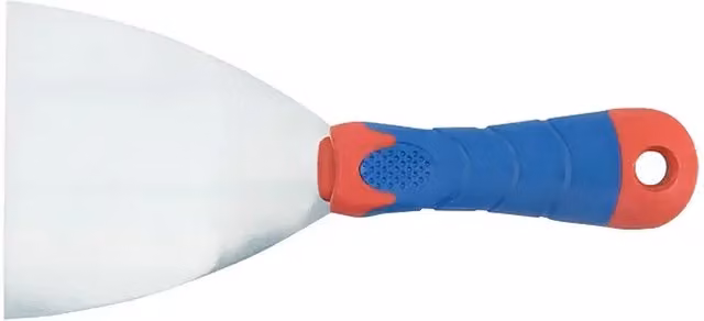 Espátula de pintor Connex con hoja de 100 mm y empuñadura de plástico en azul y rojo