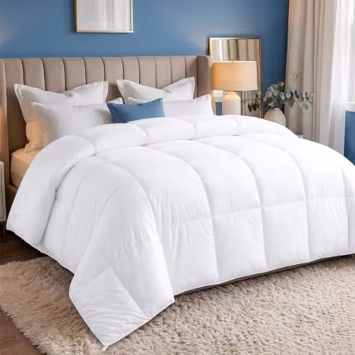Edredón ligero de microfibra Utopia Bedding para 2 personas, color blanco, An/P: 200 x 220 cm