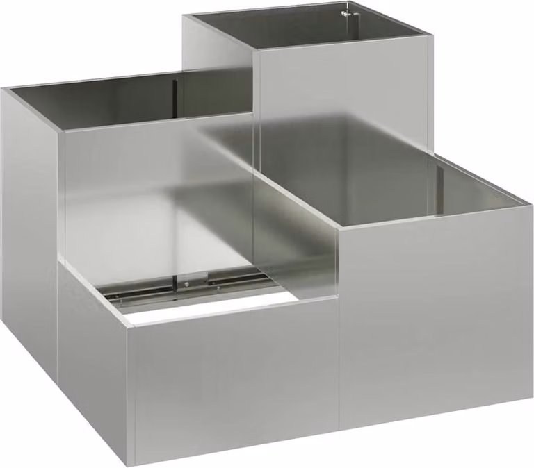 Maceta para jardín Syfax de acero galvanizado color plateado An/P/Al: 80 x 80 x 60 cm