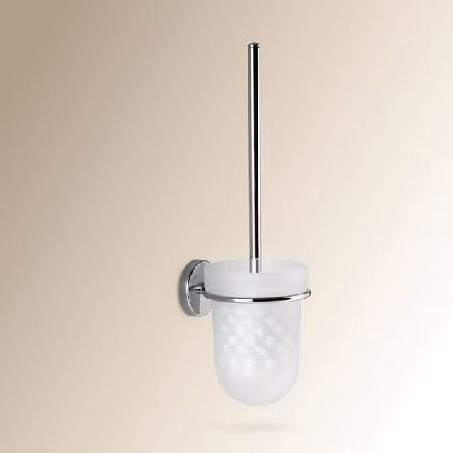 Escobillero de pared Paros El Corte Inglés en color plata y blanco con cepillo y tapa