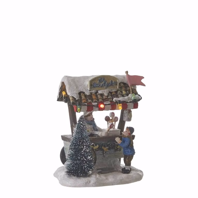 Pueblo navideño candy multicolor LuVille Al 10 cm x An 8 cm x P 9,5 cm