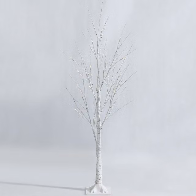 Árbol de abedul LED NORTHIX con 48 luces blanco cálidas, Altura: 120 cm