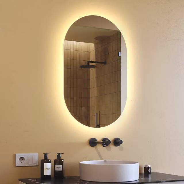 Espejo de baño rectangular con iluminación LED ARTFORMA, luz blanco cálido 3000K, An/Al: 50 x 80 cm