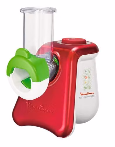 Picadora eléctrica multiusos Moulinex DJ8115 de 260 W en color rojo y blanco