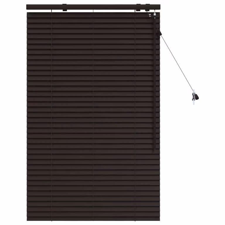 Persiana veneciana de madera vidaXL en marrón oscuro, An: 95 cm, Al: 130 cm, con lamas de 35 mm