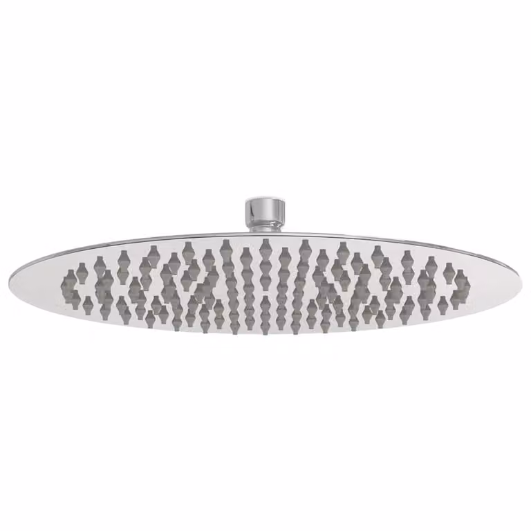 Cabezal de ducha redondo efecto lluvia vidaXL en acero inoxidable color plata con sistema antical y montaje en pared, Diámetro: 25 cm