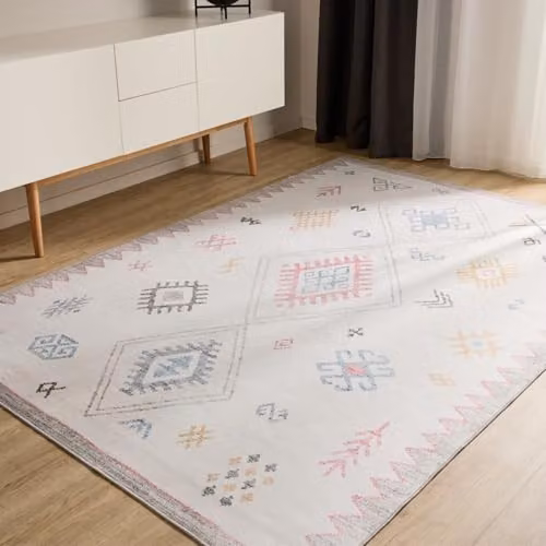 Alfombra de salón Benuta Basic George multicolor de estilo vintage y diseño abstracto, lavable y antideslizante, An/P: 240 x 340 cm