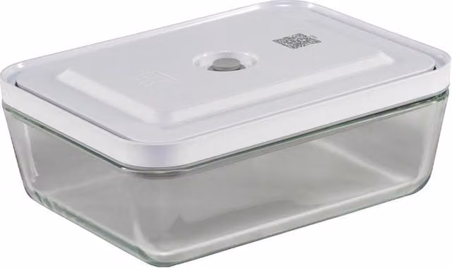 Set de recipientes de vacío Fresh & Save de Zwilling en vidrio y plástico, color gris y transparente, aptos para congelador y lavavajillas