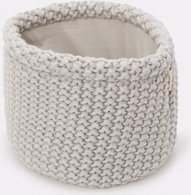 Cesta redonda Cotton Juice Baby Home gris para bebés, An/P/Al: 20 x 15 cm