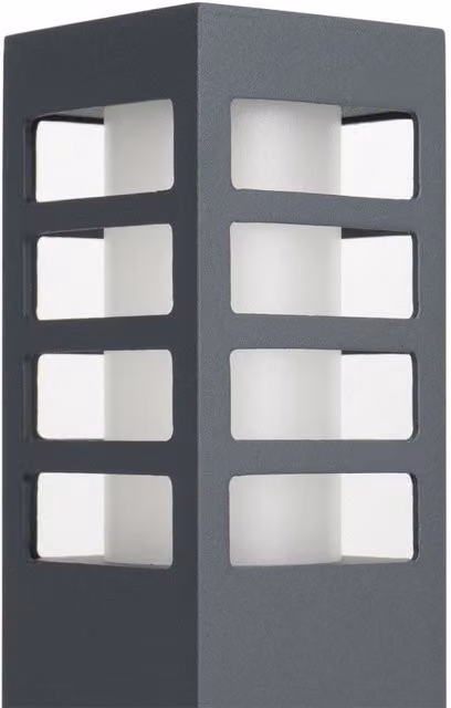 Baliza de jardín Su-Ma Rado III 1 DG en gris oscuro con acabado de aluminio y protección IP54, Altura: 75 cm
