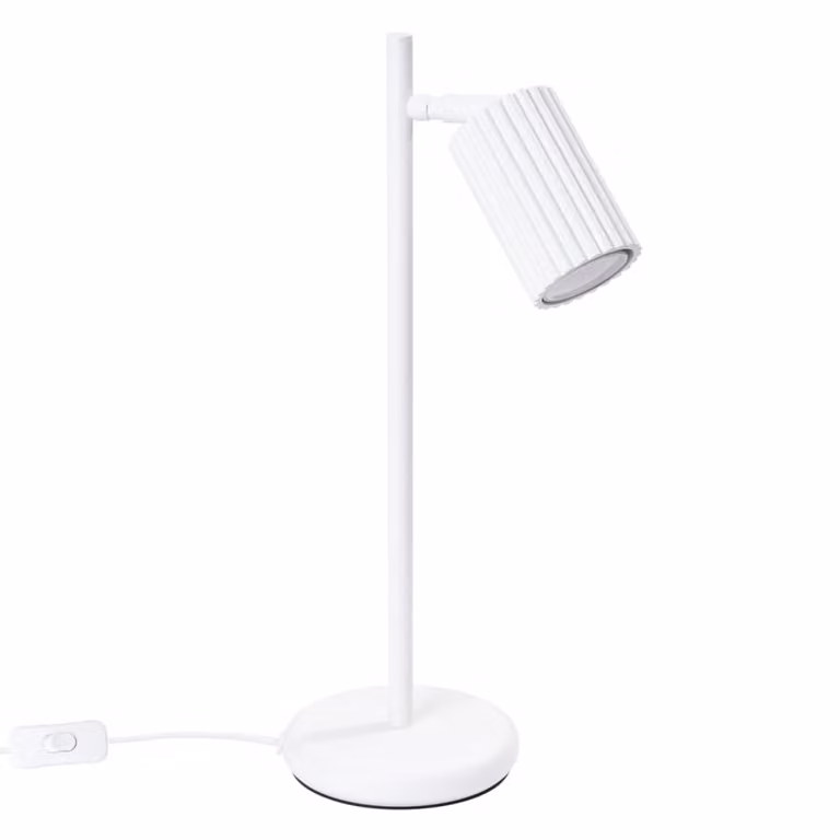 Lámpara de escritorio Sollux Lighting en aluminio blanco, Altura: 15 cm