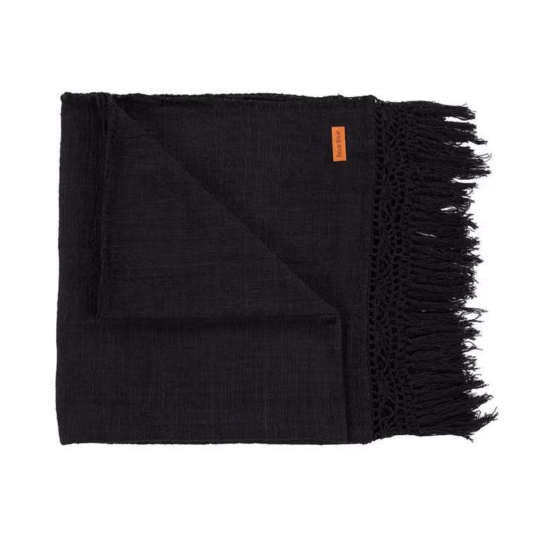 Colcha de algodón Bazar Bizar en negro An/P/Al: 260 x 122 x 1 cm