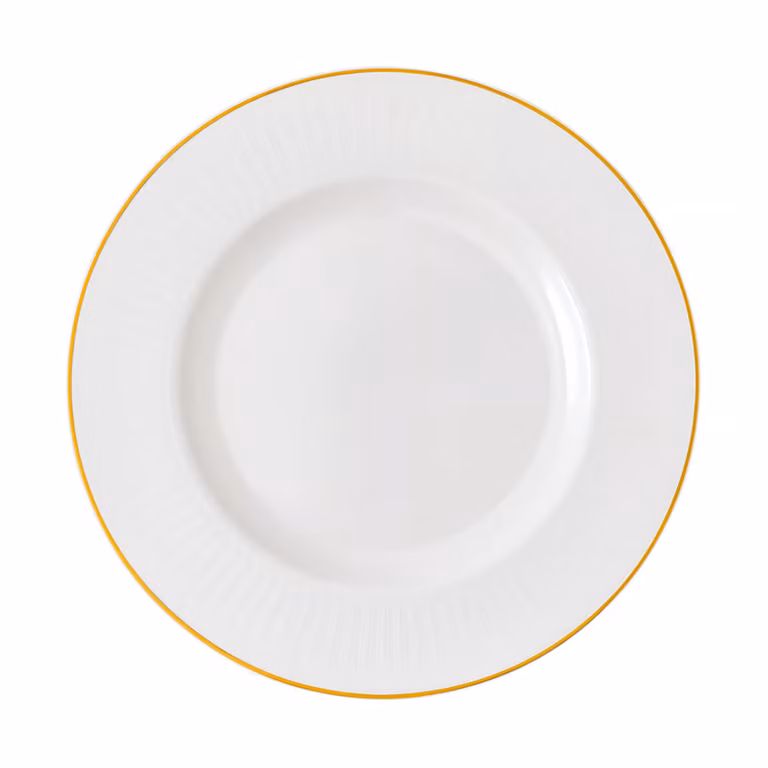 Plato llano Villeroy & Boch Signature Château Septfontaines de porcelana en blanco y oro Ø 27,69 cm