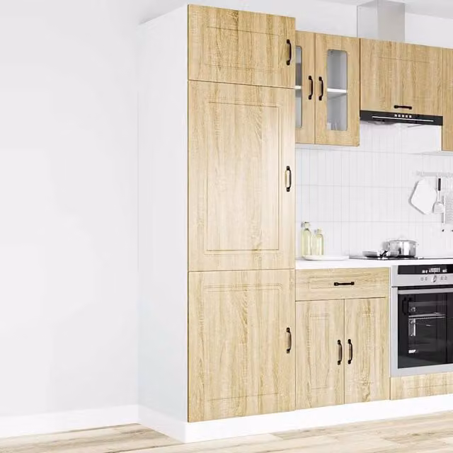 Armario de cocina alto Kalmar de vidaXL en color marrón y acabado mate de madera MDF An/P/Al: 60 x 57 x 207 cm
