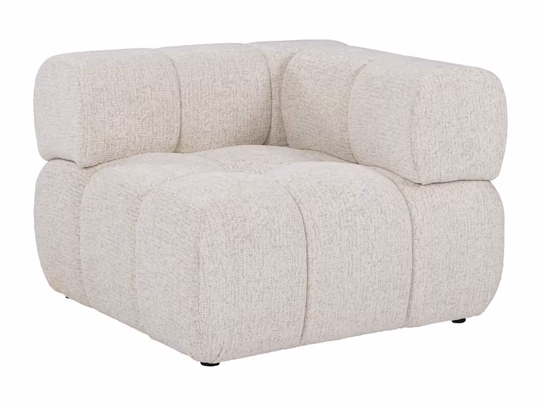 Sillón rinconero moderno de tela jaspeada beige FACIVIL