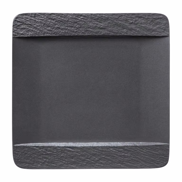 Plato llano de porcelana Villeroy & Boch Manufacture Rock negro de 28 cm